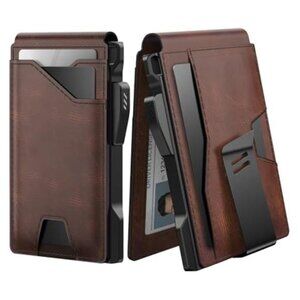 Tactical Wallet for Men Card Holder: Pop Up Card Case, Genuine Leather